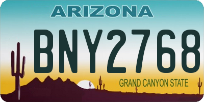 AZ license plate BNY2768