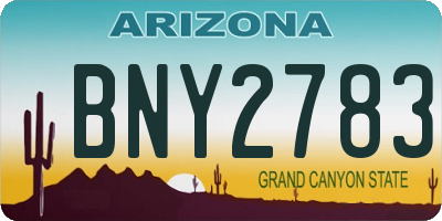 AZ license plate BNY2783
