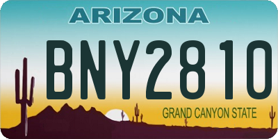 AZ license plate BNY2810