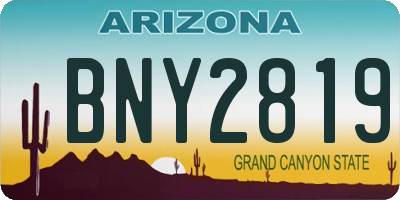 AZ license plate BNY2819