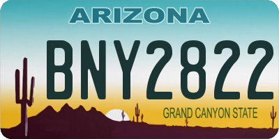 AZ license plate BNY2822