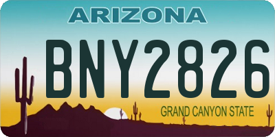 AZ license plate BNY2826