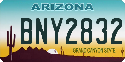 AZ license plate BNY2832