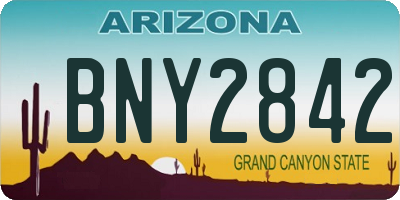 AZ license plate BNY2842