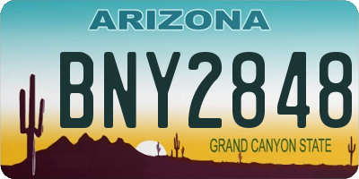 AZ license plate BNY2848