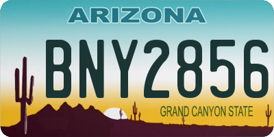 AZ license plate BNY2856