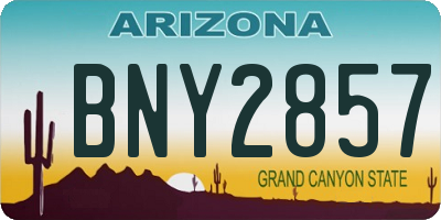 AZ license plate BNY2857