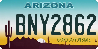 AZ license plate BNY2862