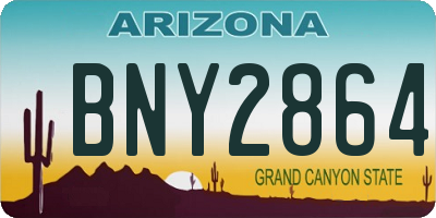 AZ license plate BNY2864