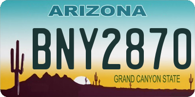 AZ license plate BNY2870