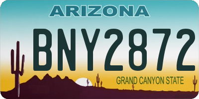 AZ license plate BNY2872