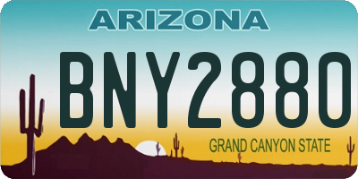 AZ license plate BNY2880