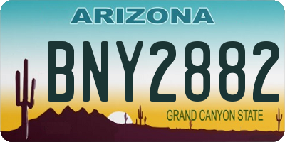 AZ license plate BNY2882