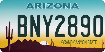 AZ license plate BNY2890