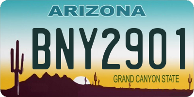 AZ license plate BNY2901