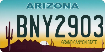 AZ license plate BNY2903