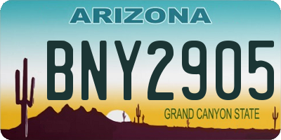 AZ license plate BNY2905