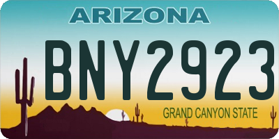 AZ license plate BNY2923