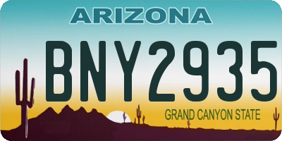 AZ license plate BNY2935