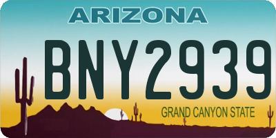 AZ license plate BNY2939