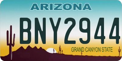 AZ license plate BNY2944