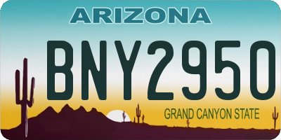 AZ license plate BNY2950