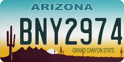 AZ license plate BNY2974