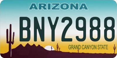 AZ license plate BNY2988