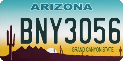 AZ license plate BNY3056