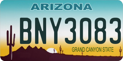 AZ license plate BNY3083