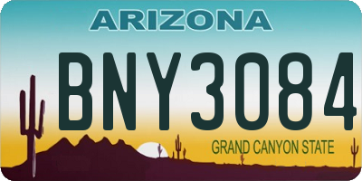 AZ license plate BNY3084