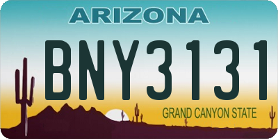 AZ license plate BNY3131