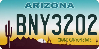 AZ license plate BNY3202