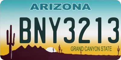 AZ license plate BNY3213
