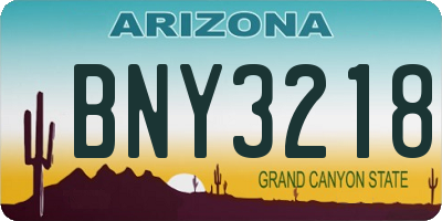AZ license plate BNY3218