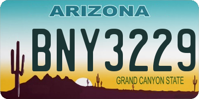AZ license plate BNY3229