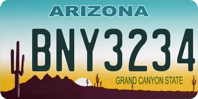 AZ license plate BNY3234