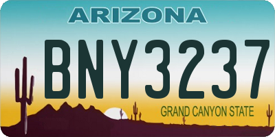 AZ license plate BNY3237