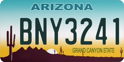 AZ license plate BNY3241