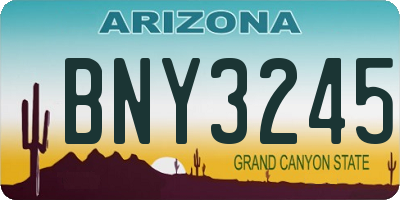 AZ license plate BNY3245