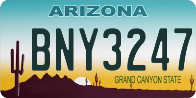 AZ license plate BNY3247