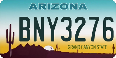 AZ license plate BNY3276