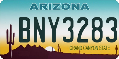 AZ license plate BNY3283