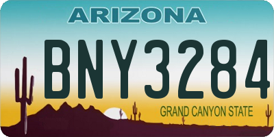 AZ license plate BNY3284