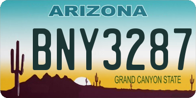 AZ license plate BNY3287