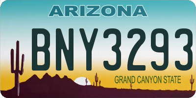 AZ license plate BNY3293