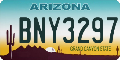 AZ license plate BNY3297