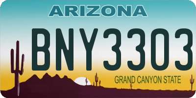 AZ license plate BNY3303