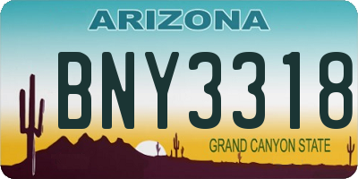 AZ license plate BNY3318