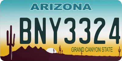 AZ license plate BNY3324